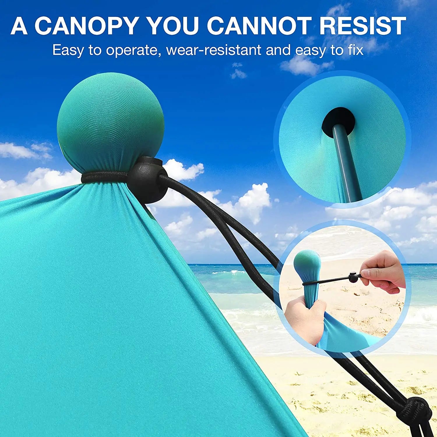 WOQI Pop up Beach Tent Sun Shelter with Beach Mat UPF50+ 2-4 Person Outdoor Canopy Sunshade for Camping Fishing Backyard