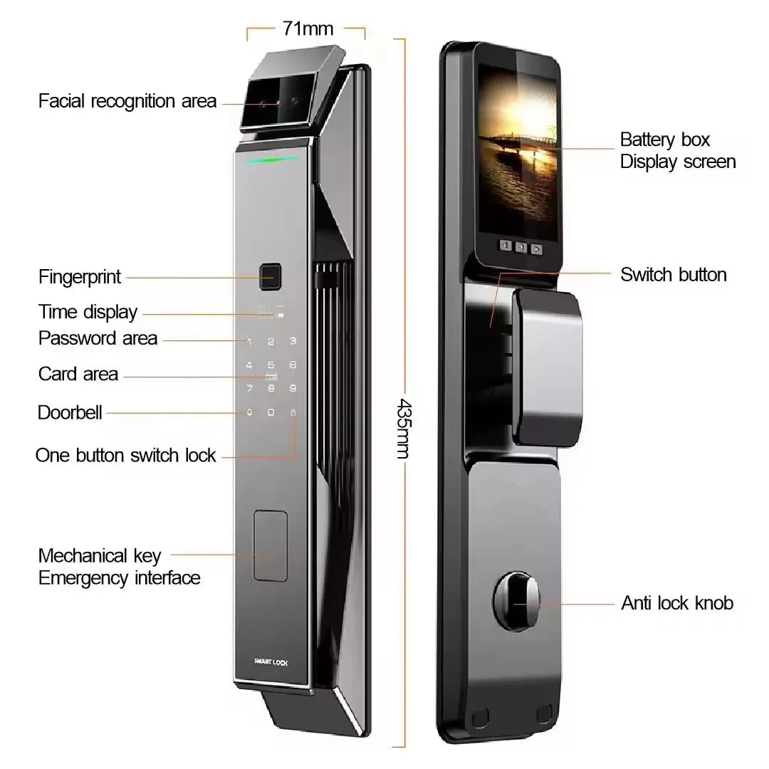 Fechadura inteligente com impressão digital, fechadura para porta de entrada sem chave, fechadura inteligente para porta frontal com código - fechadura inteligente com controle por aplicativo