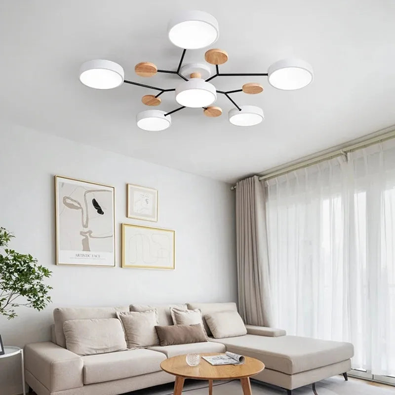 Lustre LED com 3 Cores Diferentes, Iluminação Interior, Adequado para Sala de Estar, Quarto, Hotel, Apartamento, Estudo, Decoração do Lar