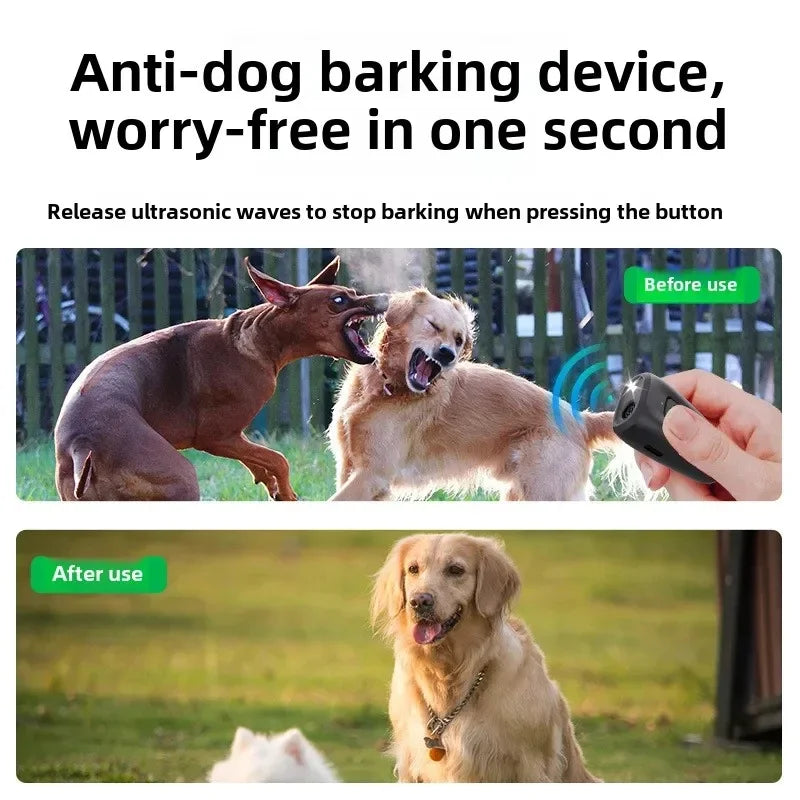 MINI ULTRSONIC DOG TRAINER Repelente de cães Repelente ultrassônico de cães com LED eficaz para cães Dispositivo de treinamento anti-latidos