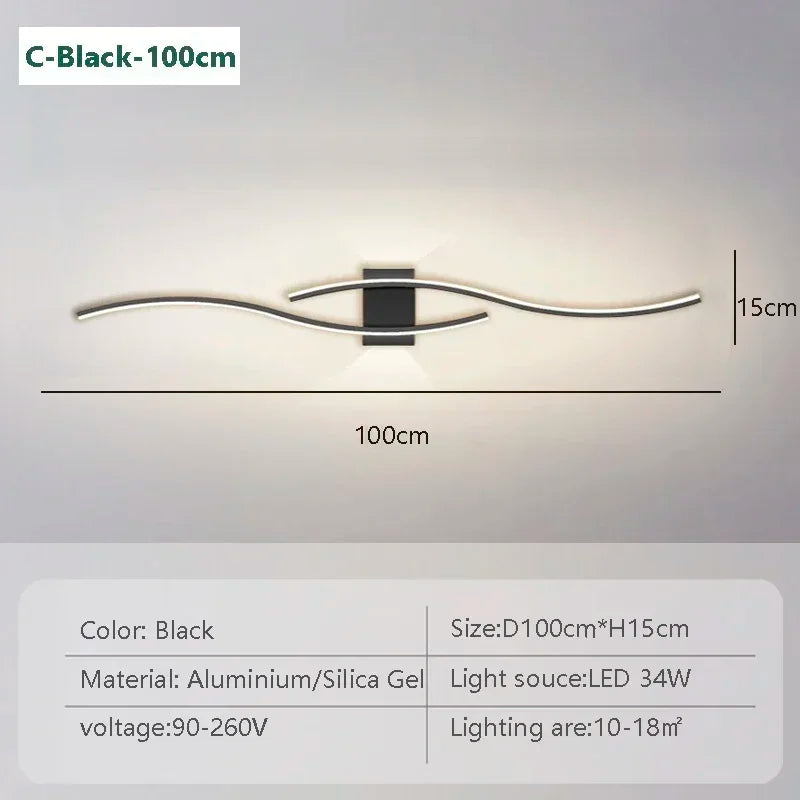 Moderna lâmpada de parede led 100/120cm tira longa arandela sala estar quarto cabeceira barra decoração casa controle remoto led lustre