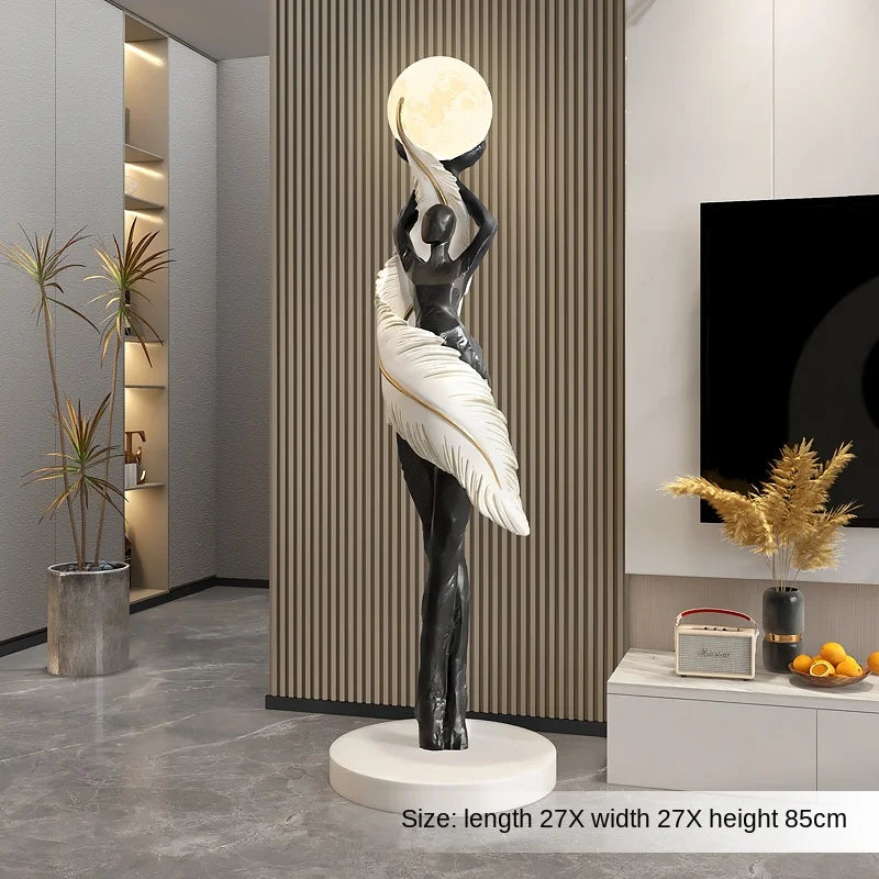 Home Decor Pena Abstrata Menina Arte Escultura, Tamanho Grande Figura Estátua, Sala de Estar Decoração Pavimento, Resina Artesanato Presente, Arte Moderna Ornamento