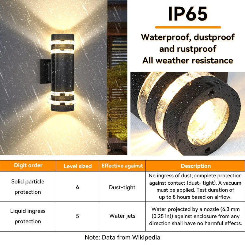 Led luzes de parede ao ar livre e27 para cima para baixo arandela exterior ip65 à prova dip65 água led arandela lâmpada para varanda porta da frente jardim lâmpada parede