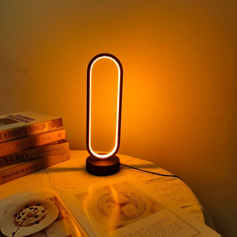 1pc lâmpada quarto anel lâmpada sala de estar três cores escurecimento lâmpada de cabeceira led night light