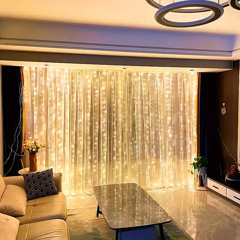 3/4/6m cortina led luzes da corda guirlanda usb festão controle remoto luzes da guirlanda de fadas decoração natal para o quarto casa