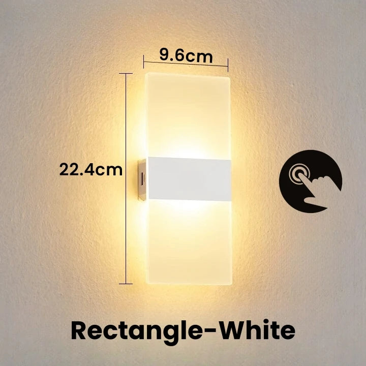 Interruptor do sensor de toque conduziu a lâmpada parede usb recarregável sem fio acrílico escada luz da noite quarto corredor cozinha arandela iluminação