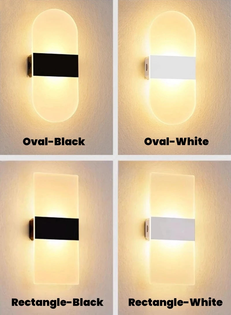 Interruptor do sensor de toque conduziu a lâmpada parede usb recarregável sem fio acrílico escada luz da noite quarto corredor cozinha arandela iluminação