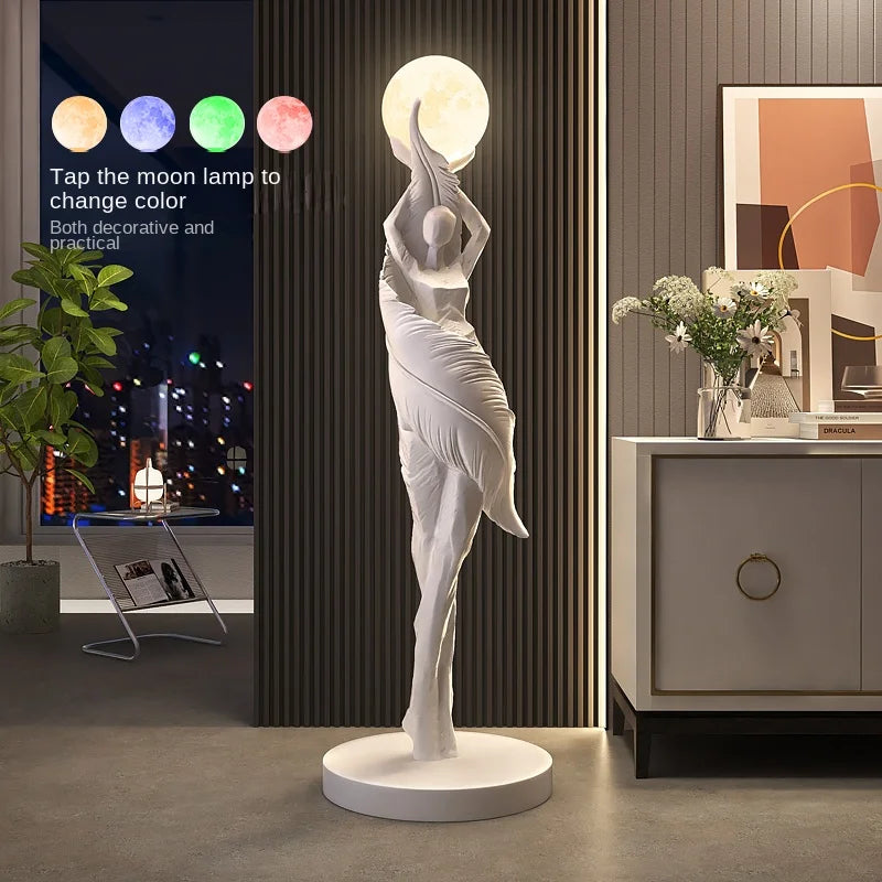 Home Decor Pena Abstrata Menina Arte Escultura, Tamanho Grande Figura Estátua, Sala de Estar Decoração Pavimento, Resina Artesanato Presente, Arte Moderna Ornamento