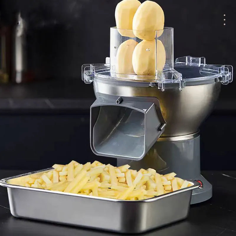 Cortador elétrico de batatas fritas e batatas fritas, fatiador de cenoura, máquina raladora, granulador de presunto, processador de alimentos