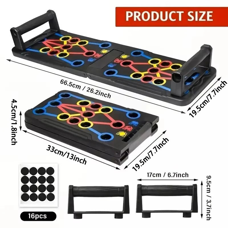 Placa de push-up multifuncional portátil-dispositivo de treinamento de fitness e muscular conjunto de treino em casa dobrável barra de push up resistência