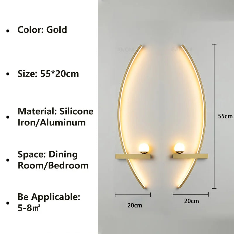 Nordic led lâmpada de parede listras arandela para o quarto cabeceira sala estar estudo escadas decoração casa luminária interior lustre