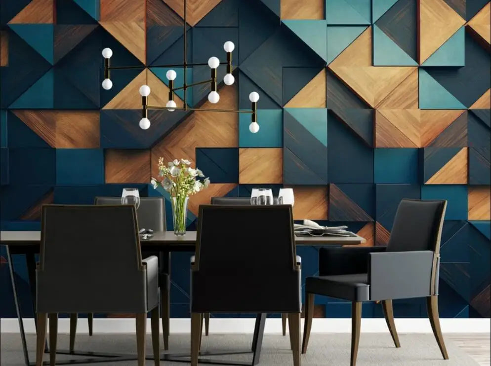 Beibehang Personalize a mais recente decoração de quarto e sala de estar com papel de parede de fundo geométrico abstrato tridimensional