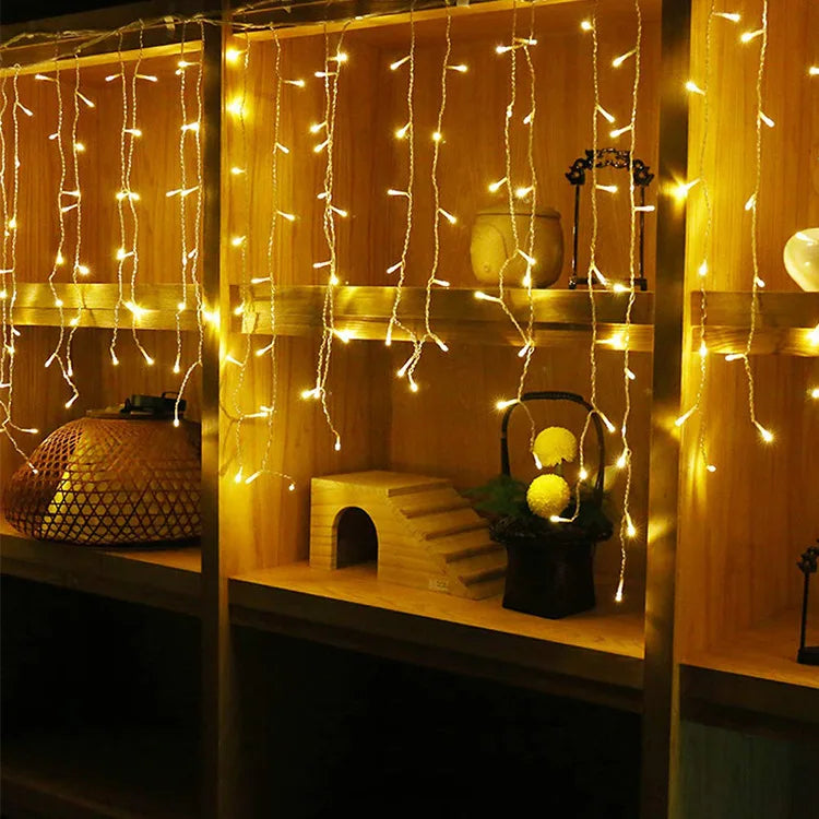8 modos usb vara de gelo luz corda natal led luz guirlanda interior festa em casa jardim ano novo quarto cortina decoração