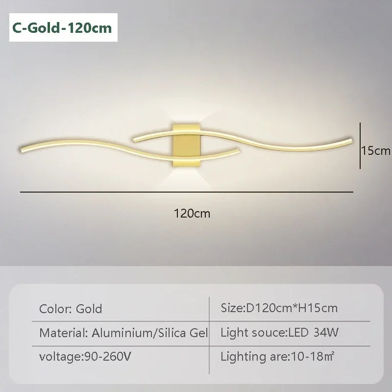 Moderna lâmpada de parede led 100/120cm tira longa arandela sala estar quarto cabeceira barra decoração casa controle remoto led lustre