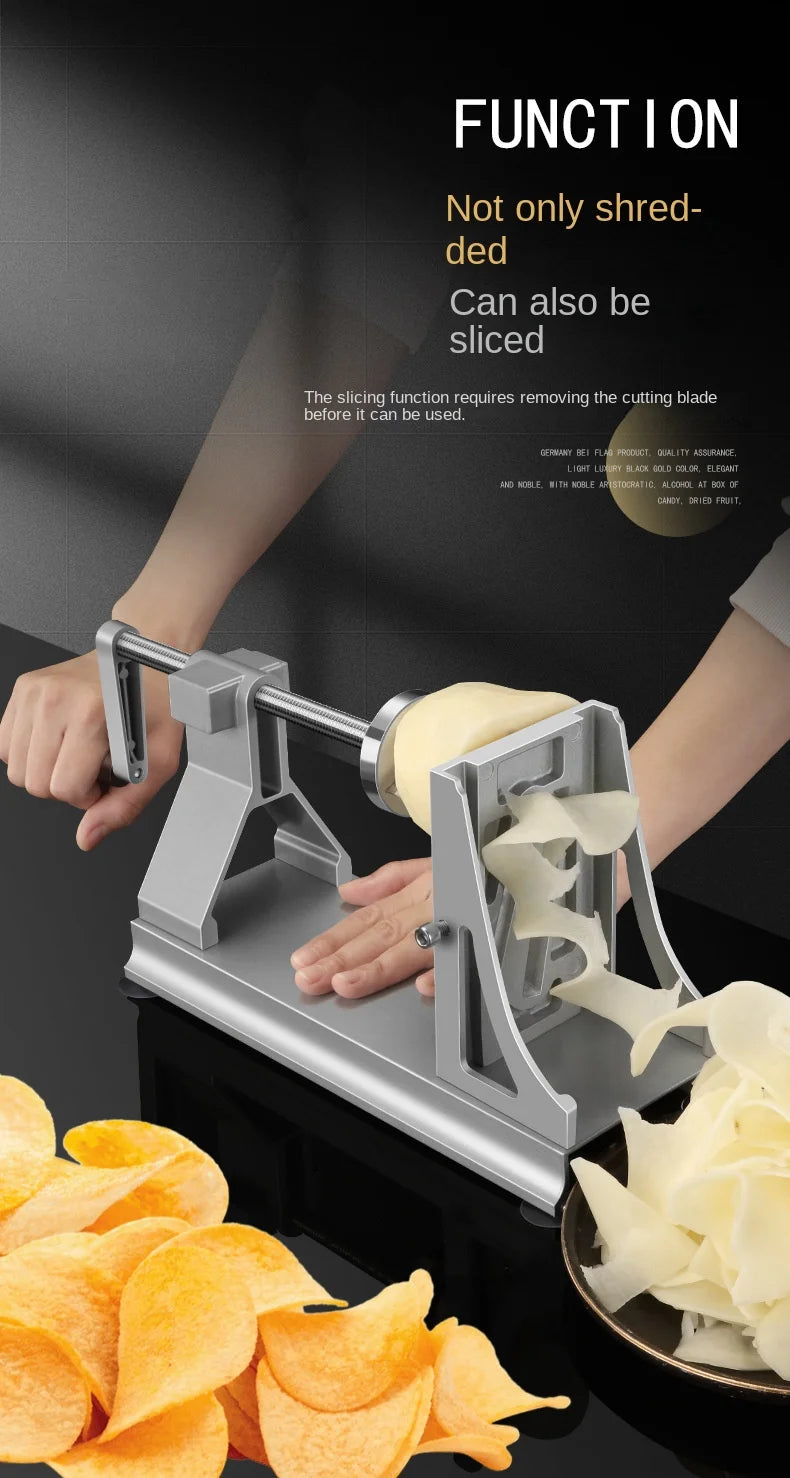 Multifuncional Rotating Shredded Batatas Ralador, Mão-Cranking Slicer, Fatiador Comercial, Mil Fio Nabo, Faixa Fatia
