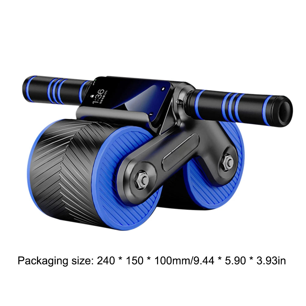 Exercício de roda abdominal para treinamento de musculação, design de roda dupla, roda abdominal Fitness, rebote automático, antiderrapante
