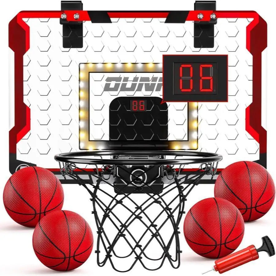 Eletrônico de parede Basketball Hoop, LED Light, Water Pool, Casa, Jogo Suprimentos, Festa da família, 4 Basketball Hoop