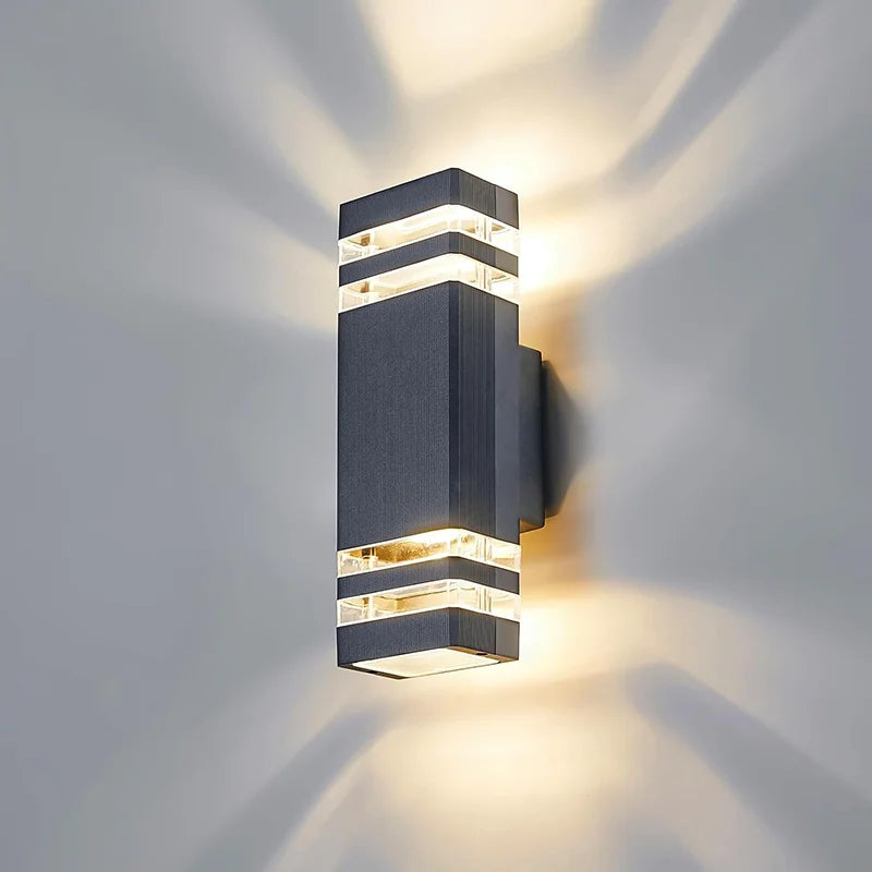 Led luzes de parede ao ar livre e27 para cima para baixo arandela exterior ip65 à prova dip65 água led arandela lâmpada para varanda porta da frente jardim lâmpada parede