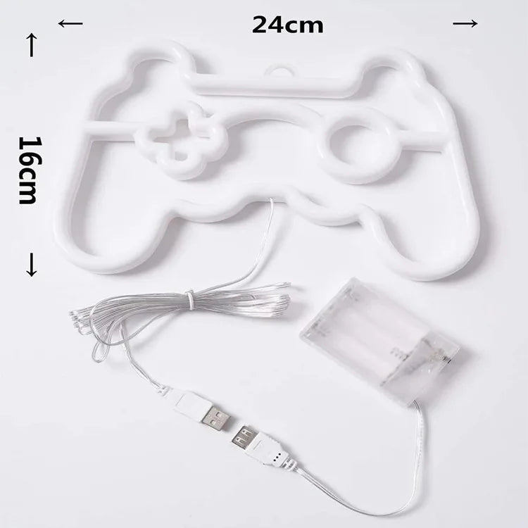 Gamepad sinal de néon para gamer sala parede decoração para casa azul led night light playstation bar jogo hall lâmpada presentes legais
