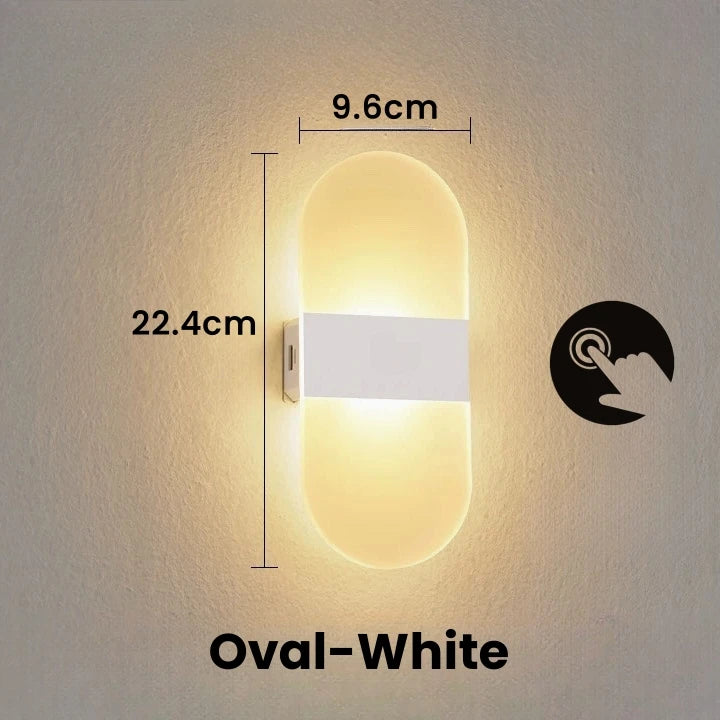 Interruptor do sensor de toque conduziu a lâmpada parede usb recarregável sem fio acrílico escada luz da noite quarto corredor cozinha arandela iluminação