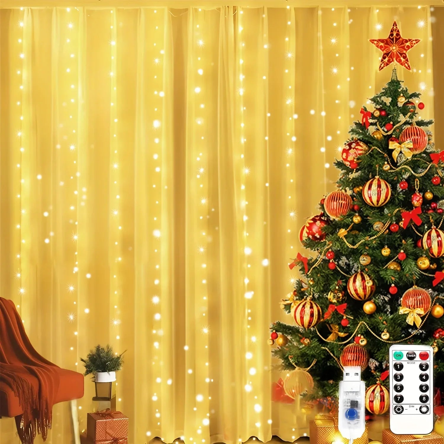 Controle remoto usb luzes de fadas 3 4 6 metros led cortina luzes da corda para o natal casa decoração do quarto festa festiva