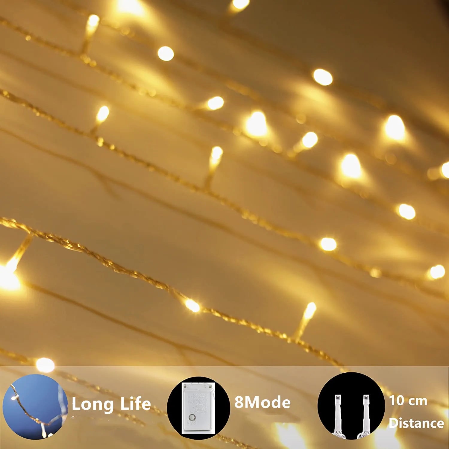 10/20/50/80leds luzes da corda festivas luzes da corda led para o natal dia das bruxas páscoa dia dos namorados eid sem baterias incluídas