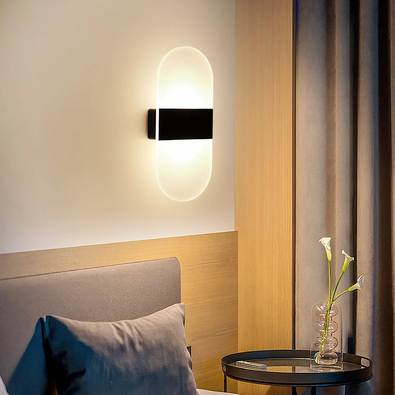 Interruptor do sensor de toque conduziu a lâmpada parede usb recarregável sem fio acrílico escada luz da noite quarto corredor cozinha arandela iluminação