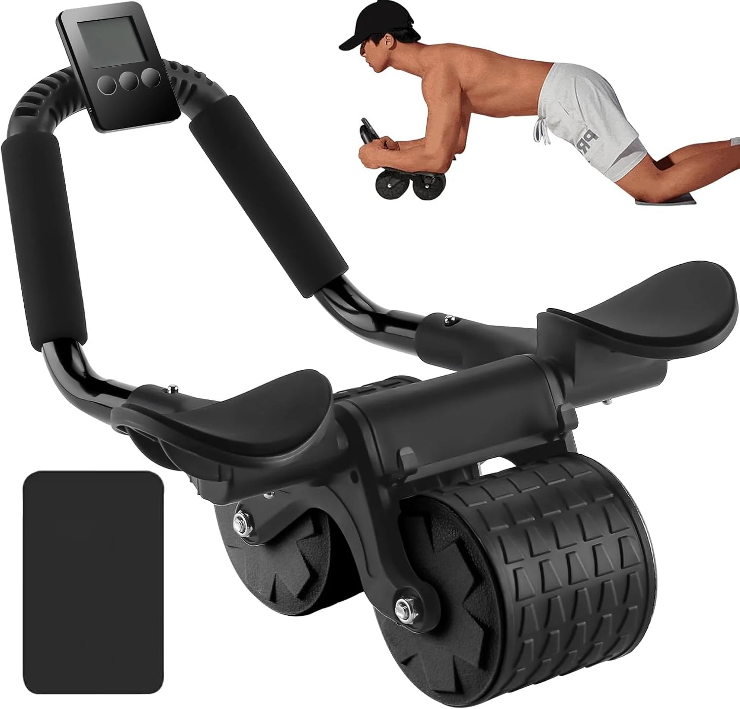 Suporte de cotovelo rebote automático roda abdominal núcleo muscular ab trainer com contador exibição fitness exercício rolo roda