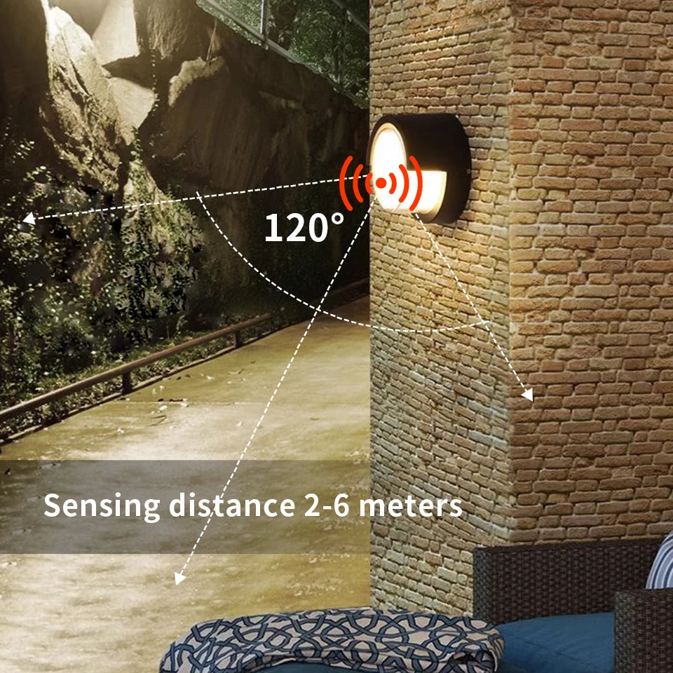 Lâmpada de parede led iluminação radar sensor movimento AC85-265V 6/12w branco quente branco frio adequado para decoração casa ao ar livre indoor