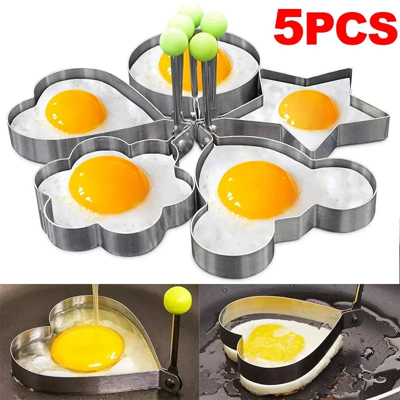 Molde De Ovo Frito De Aço Inoxidável, Fabricante De Panquecas De Coração, Cozimento Ao Pequeno Almoço, Anéis De Omelete, Cozinhar Ferramentas, Acessórios De Cozinha, Gadget, Novo