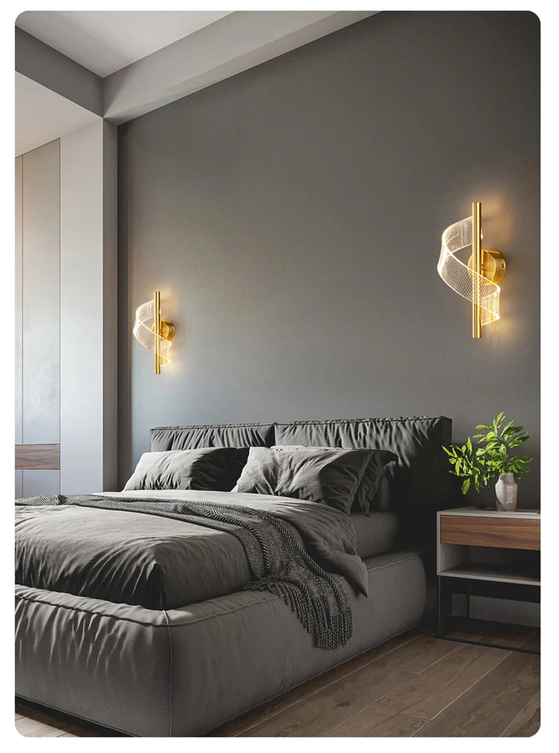 Nordic conduziu a lâmpada de parede iluminação interior para o quarto cabeceira sala fundo luz parede moderna decoração interior arandelas