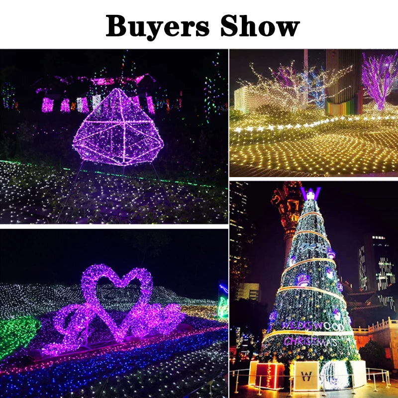 3x2m luz de natal rede malha cortina luzes decoração festa casamento ao ar livre lâmpada à prova dwaterproof água cortina luz