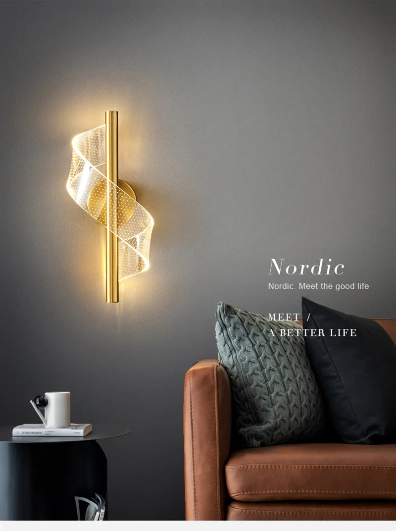 Nordic conduziu a lâmpada de parede iluminação interior para o quarto cabeceira sala fundo luz parede moderna decoração interior arandelas