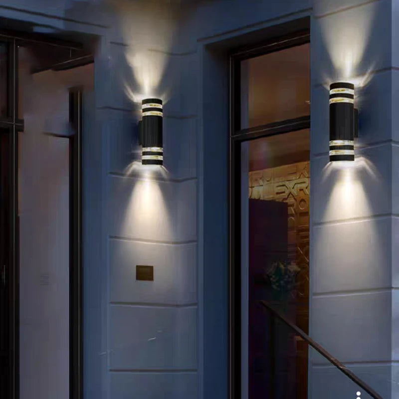 Led luzes de parede ao ar livre e27 para cima para baixo arandela exterior ip65 à prova dip65 água led arandela lâmpada para varanda porta da frente jardim lâmpada parede