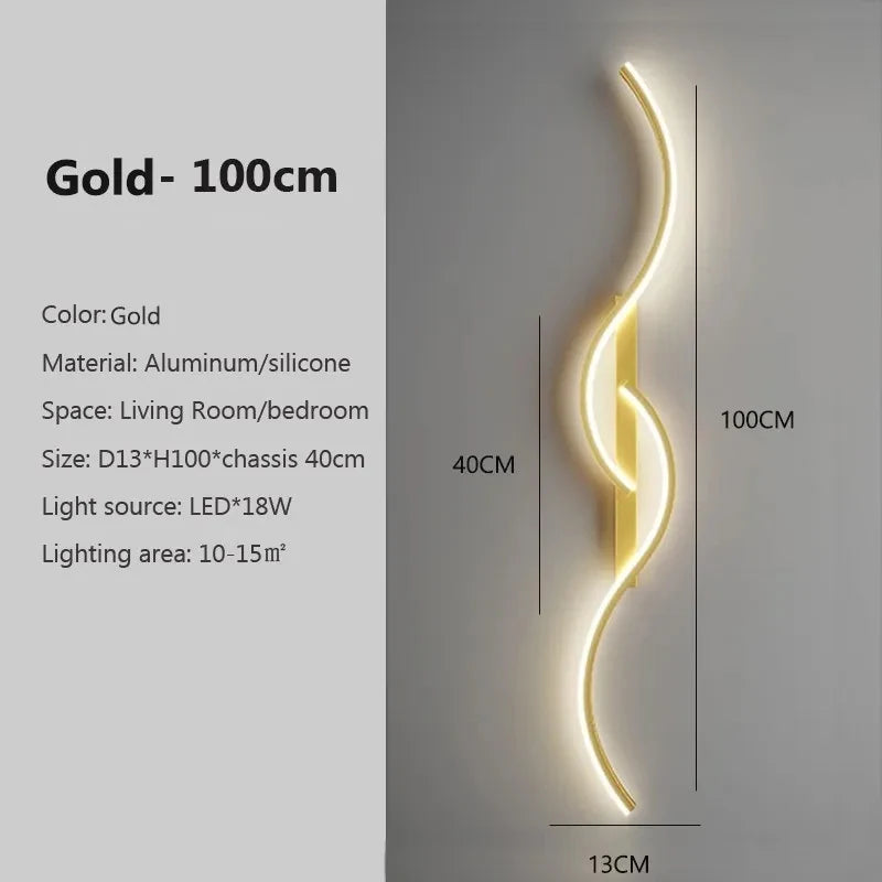 Moderna lâmpada de parede led minimalista luz led quarto cabeceira longa tira arandelas sala estar sofá casa luminária interior
