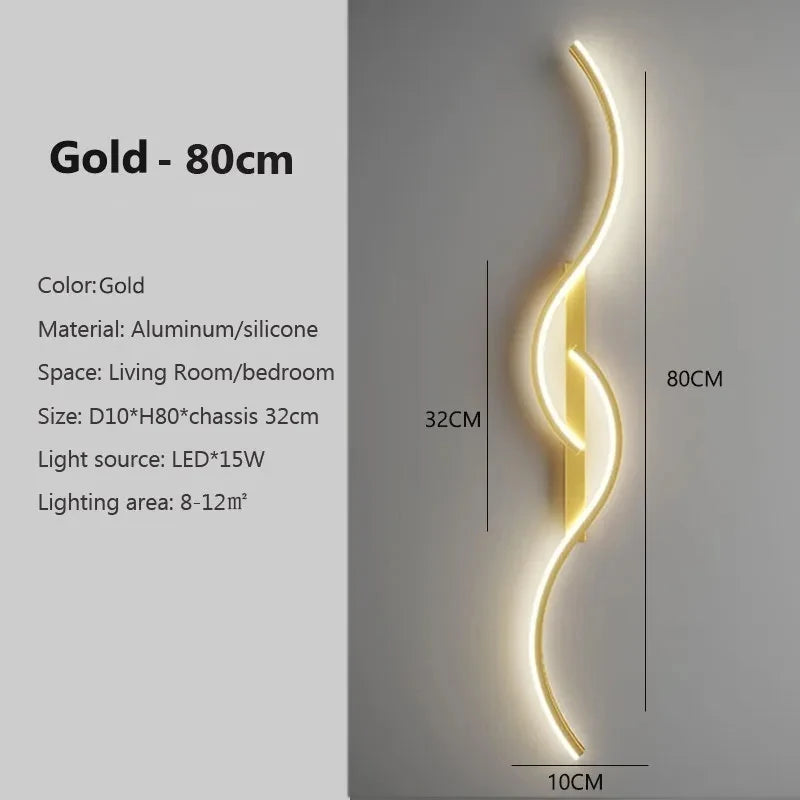Moderna lâmpada de parede led minimalista luz led quarto cabeceira longa tira arandelas sala estar sofá casa luminária interior