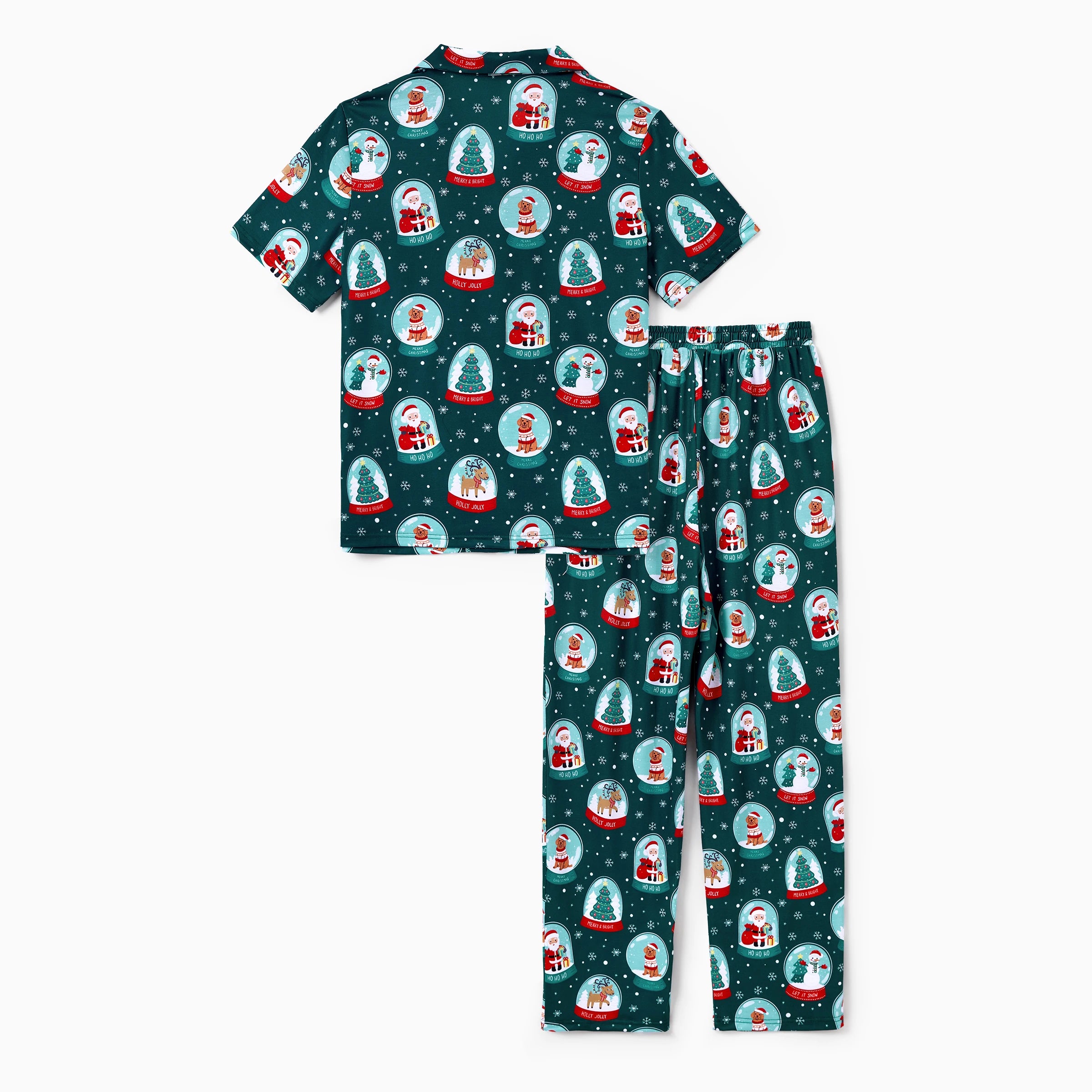 Conjunto de pijamas familiares combinando de Natal PatPat Papai Noel com estampa temática de Natal PJS