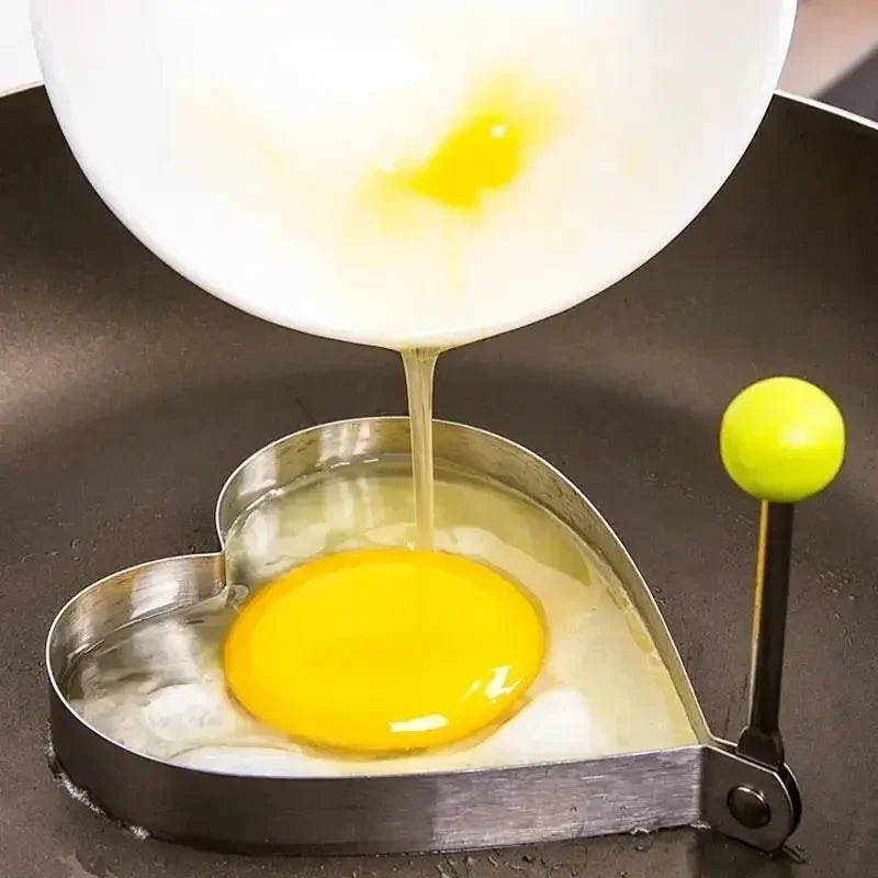 Molde De Ovo Frito De Aço Inoxidável, Fabricante De Panquecas De Coração, Cozimento Ao Pequeno Almoço, Anéis De Omelete, Cozinhar Ferramentas, Acessórios De Cozinha, Gadget, Novo
