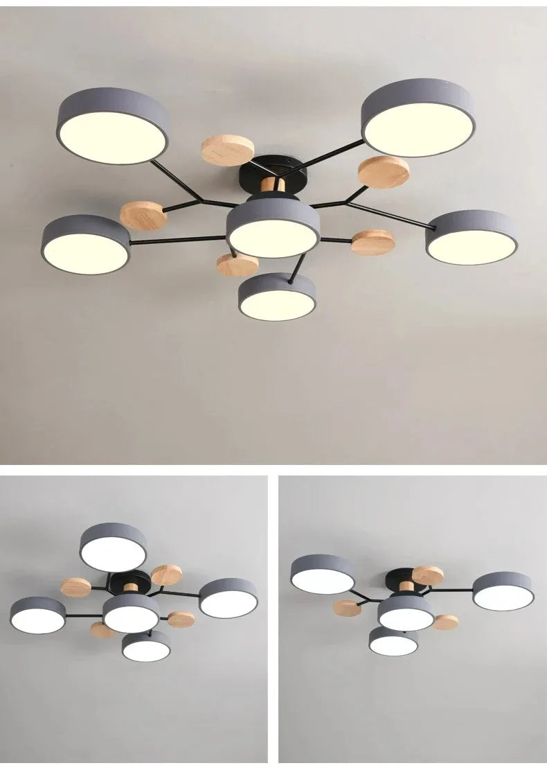 Lustre LED com 3 Cores Diferentes, Iluminação Interior, Adequado para Sala de Estar, Quarto, Hotel, Apartamento, Estudo, Decoração do Lar