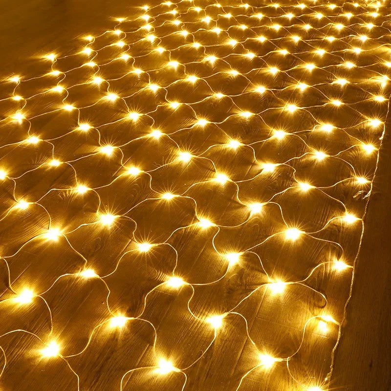 3x2m luz de natal rede malha cortina luzes decoração festa casamento ao ar livre lâmpada à prova dwaterproof água cortina luz