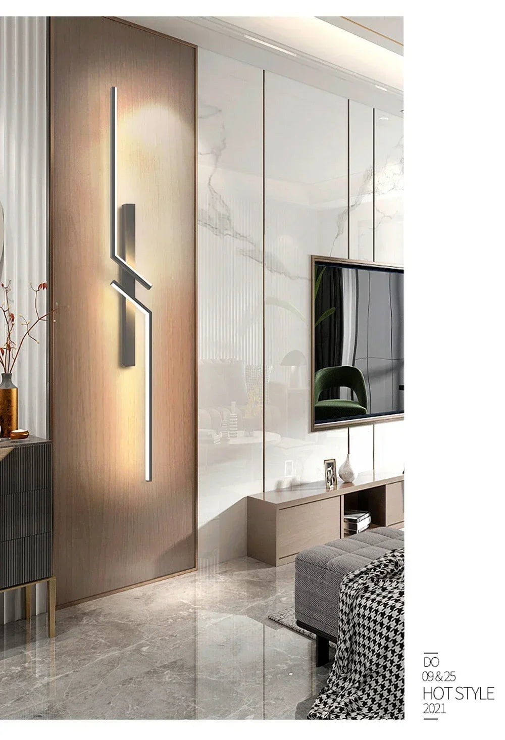 Moderna lâmpada de parede led 100/120cm tira longa arandela sala estar quarto cabeceira barra decoração casa controle remoto led lustre