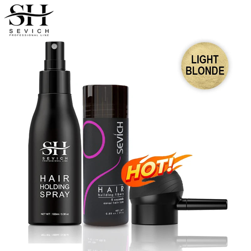 3 pçs conjunto de fibras de cabelo queratina construção do cabelo estilo em pó perda de cabelo instantâneo recrescimento espessamento pós linha fina barba enchimento