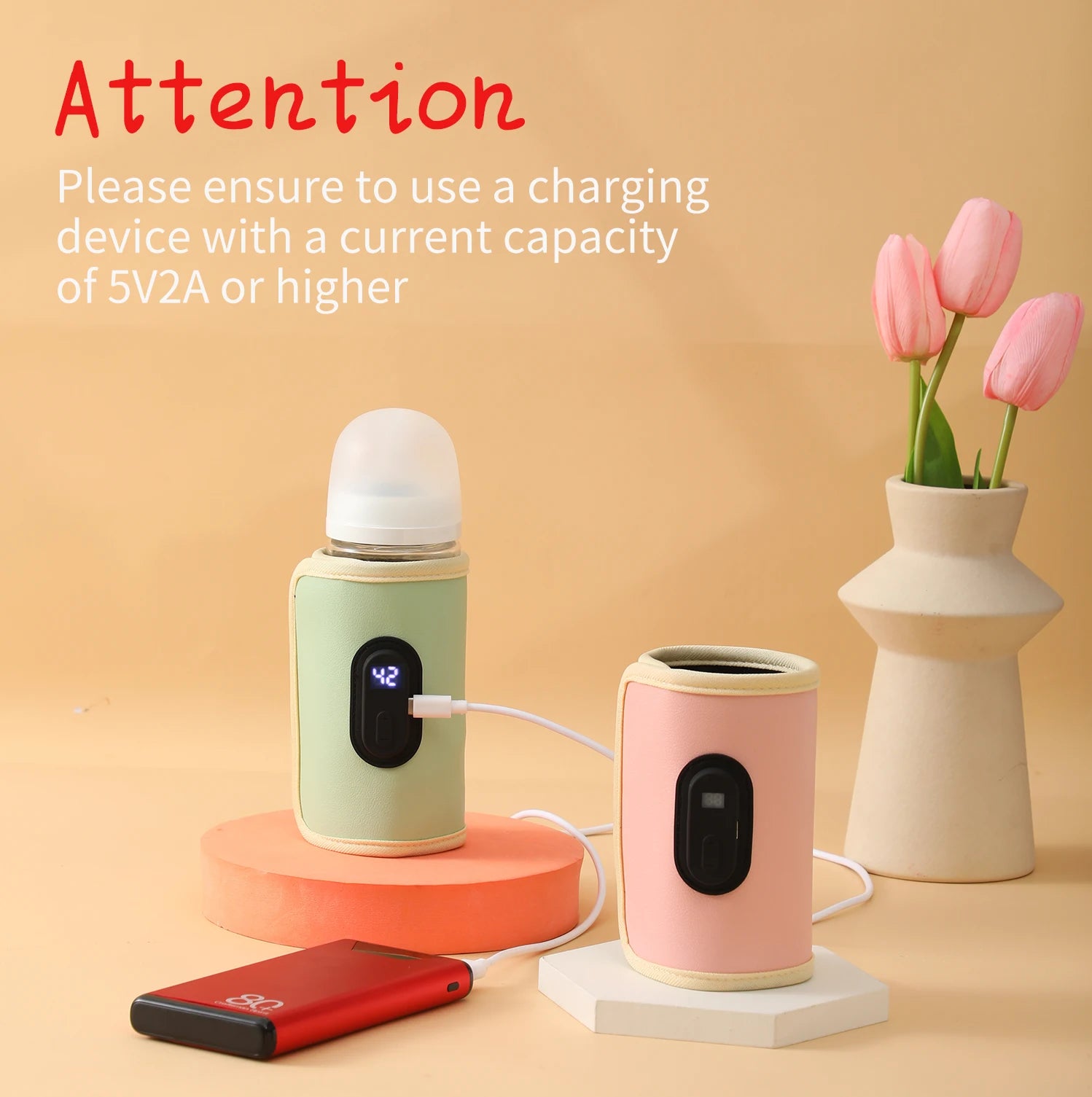 Aquecedor de garrafa de enfermagem do bebê aquecedor de leite do bebê, aquecedor de garrafa portátil usb para carro, acessórios de viagem ao ar livre portátil