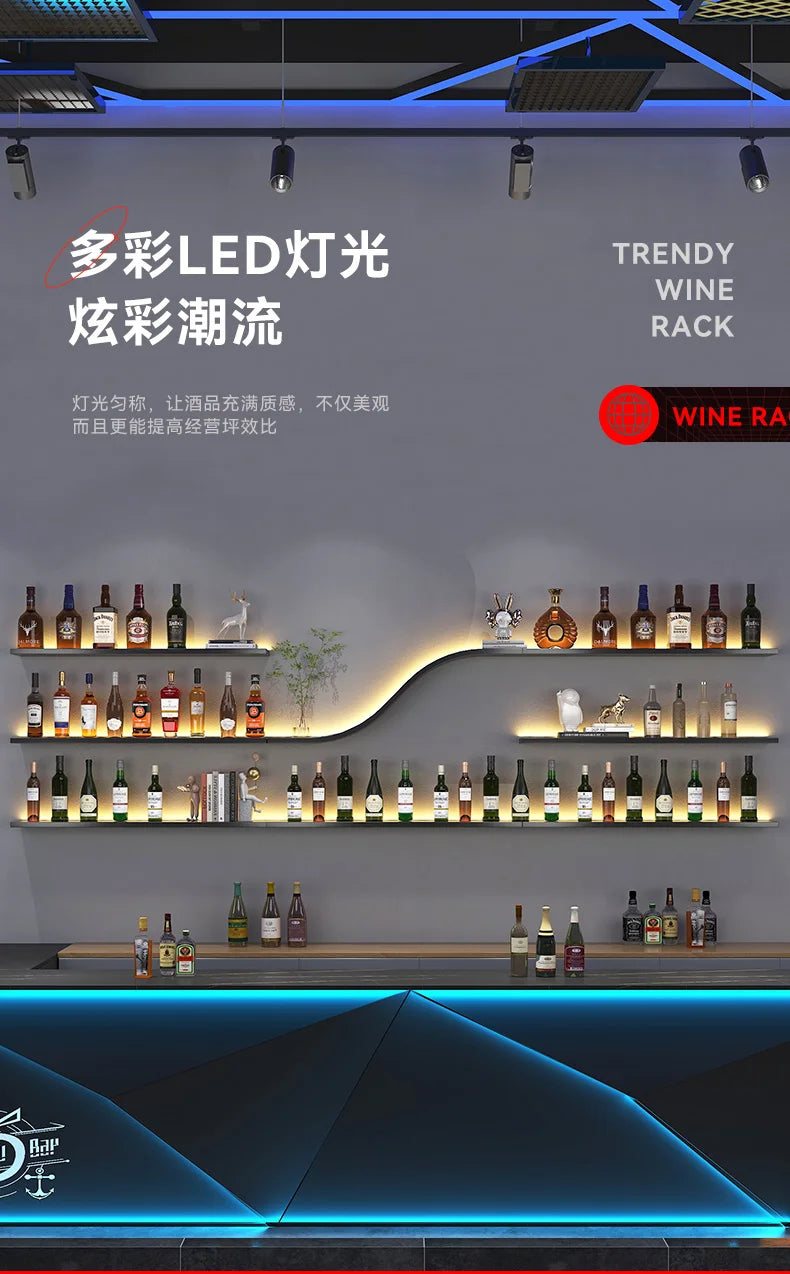 Armário de bar moderno, armário de uísque, exibição de vidro, móveis para bar doméstico, unidade de armazenamento de vinho, montagem na parede, móveis de exposição