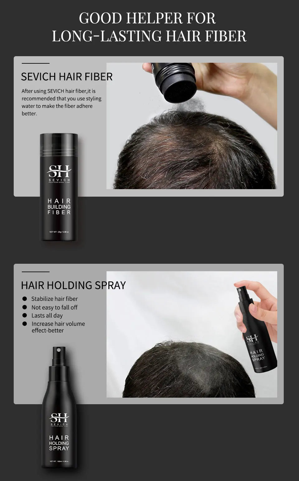 3 pçs conjunto de fibras de cabelo queratina construção do cabelo estilo em pó perda de cabelo instantâneo recrescimento espessamento pós linha fina barba enchimento