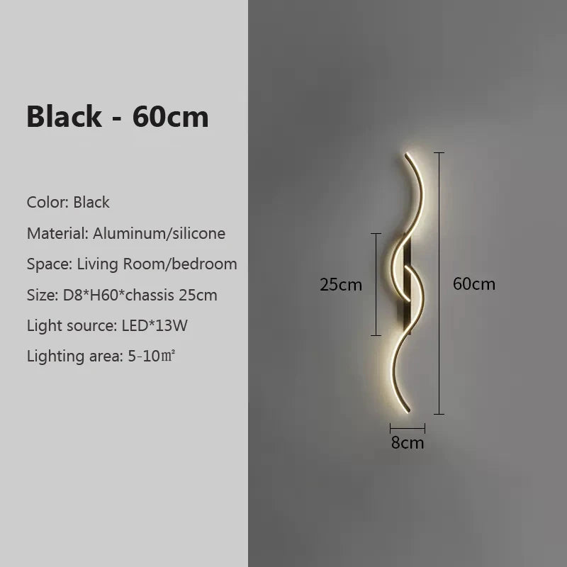 Moderna lâmpada de parede led minimalista luz led quarto cabeceira longa tira arandelas sala estar sofá casa luminária interior