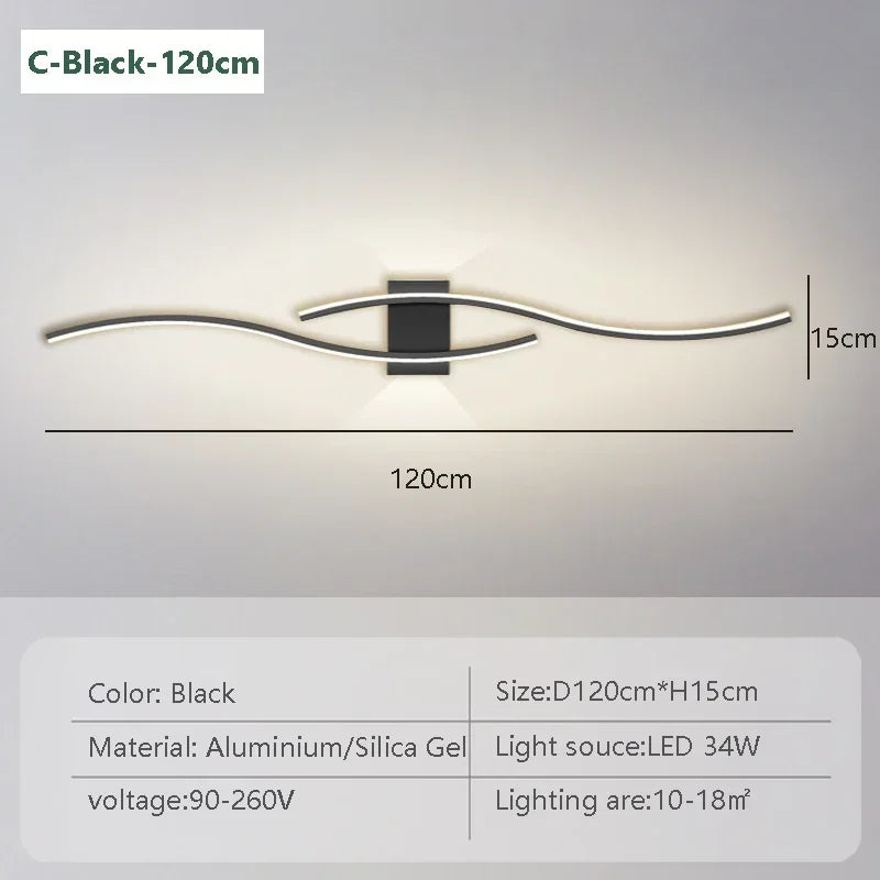 Moderna lâmpada de parede led 100/120cm tira longa arandela sala estar quarto cabeceira barra decoração casa controle remoto led lustre