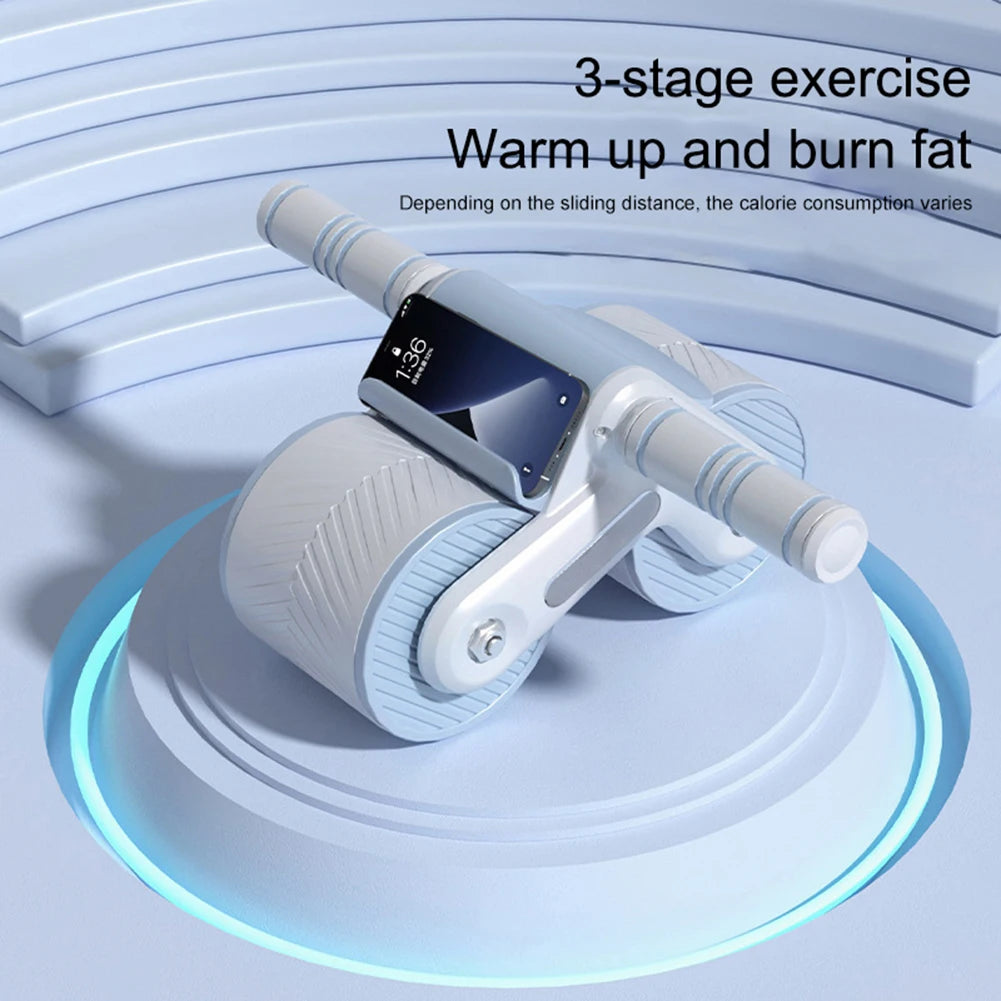 Exercício de roda abdominal para treinamento de musculação, design de roda dupla, roda abdominal Fitness, rebote automático, antiderrapante