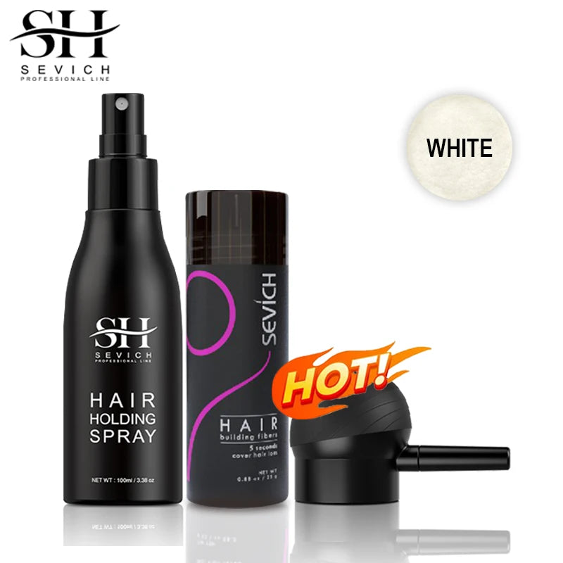 3 pçs conjunto de fibras de cabelo queratina construção do cabelo estilo em pó perda de cabelo instantâneo recrescimento espessamento pós linha fina barba enchimento