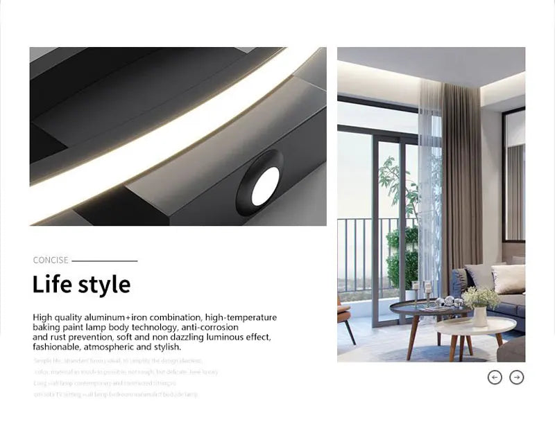 Luzes de parede LED internas para quarto, lâmpadas de parede LED para cima e baixo, luminárias para fundo do sofá, iluminação interior, preto